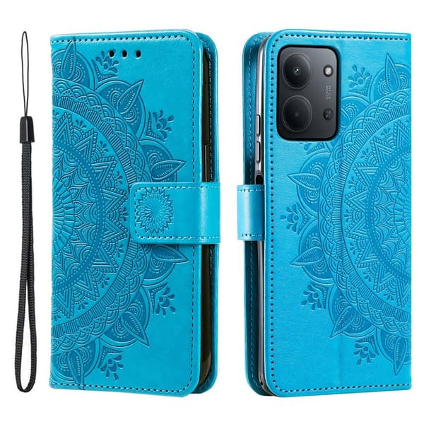 För Xiaomi Redmi 15C Stativfodral Totem Plånboksfodral Blå