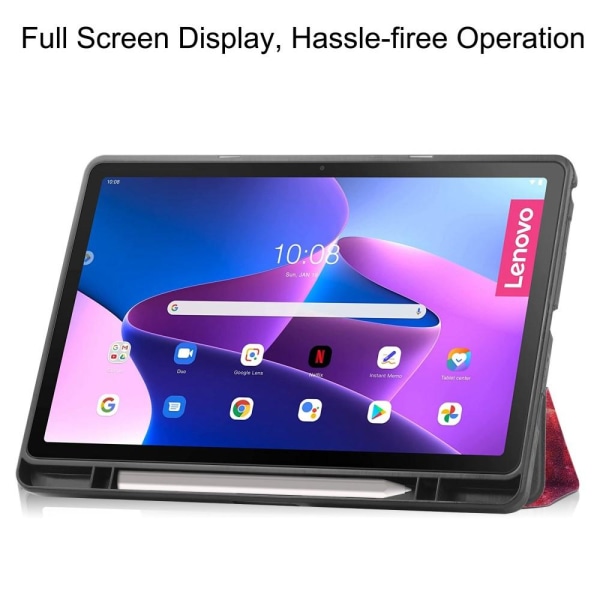 Lenovo Tab M10 Plus (Gen 3) kolminkertainen jalustan kansi - Avaruus Multicolor