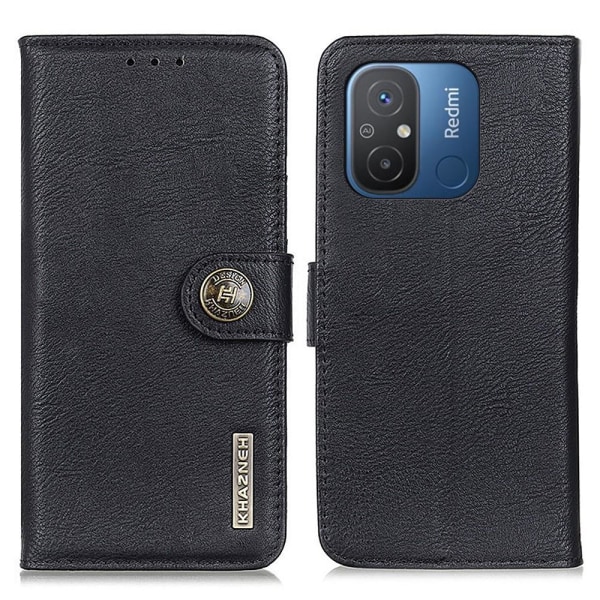 KHAZNEH Til Xiaomi Redmi 12C Pung Standetui - Sort Black