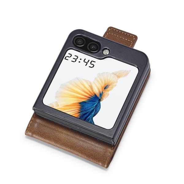 LC.IMEEKE Telefonlommebokdeksel med støtteben til Samsung Galaxy Z Flip8 Brown