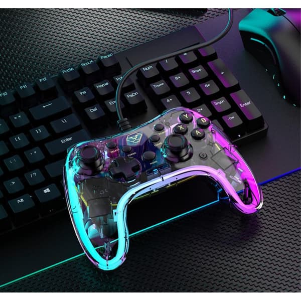 Kompatibel med Nintendo Switch etc Kabel Wired Gamepad Handkontroll Transparent