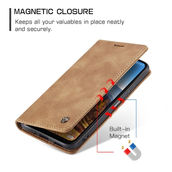 CASEME Retro Lompakkokotelo Samsung Galaxy A26 Brown