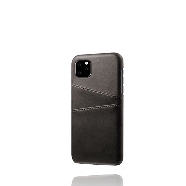 iPhone 11 kaksinkertaiset korttipaikat PU-nahkapäällysteinen PC-kotelo Black