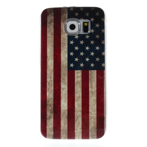 TPU Skal Samsung Galaxy S6 Retro US American Flag