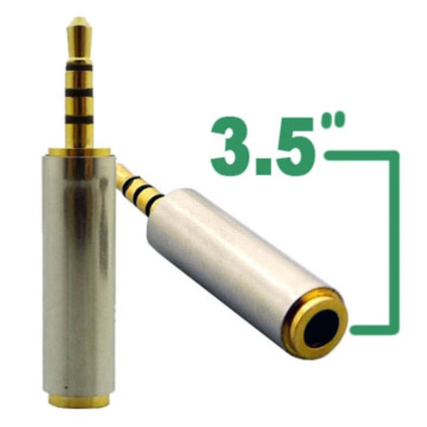 3.5 Female to 2.5 Male Audio Adapter Gold