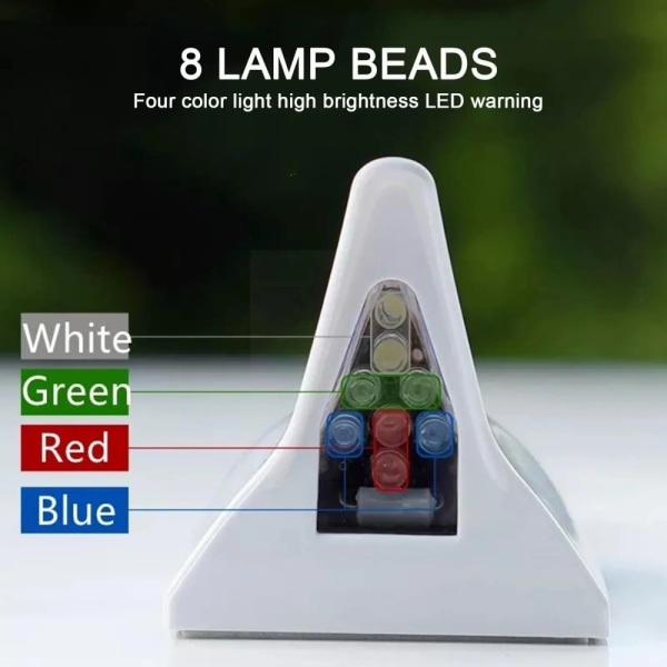 Solcelled Hai-Finne Takvinge til Bilstol med 8 LED-Blinkende Lys Black