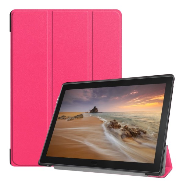 Tri-fold Stand Cover til Lenovo Tab E10 - Rose Multicolor