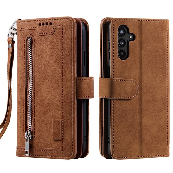 Samsung Galaxy A26 5G Kuori Vetoketjutaskulla ja 9 Korttipaikalla Brown
