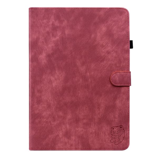Surfplattefodral med tigertryck till Samsung Galaxy Tab S12+ Röd