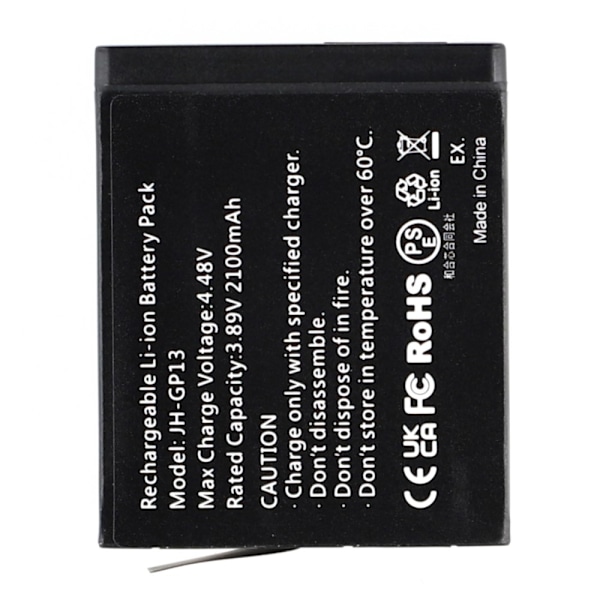 Batteri for GoPro Hero 13 3,89V 2100mAh JH-GP13 erstatningsbatteri Black