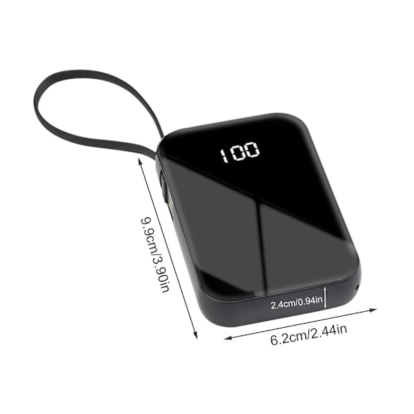 1080P HD WiFi-kamera 5000mAh bærbar powerbank sikkerhetskamera Black