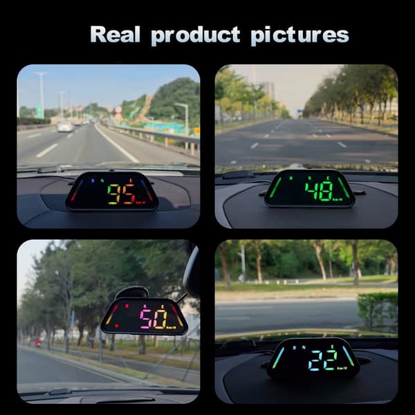 Hastighetsmätare GPS-HUD (Head-Up Display) kompass höjdmätare auto på-/av Blå