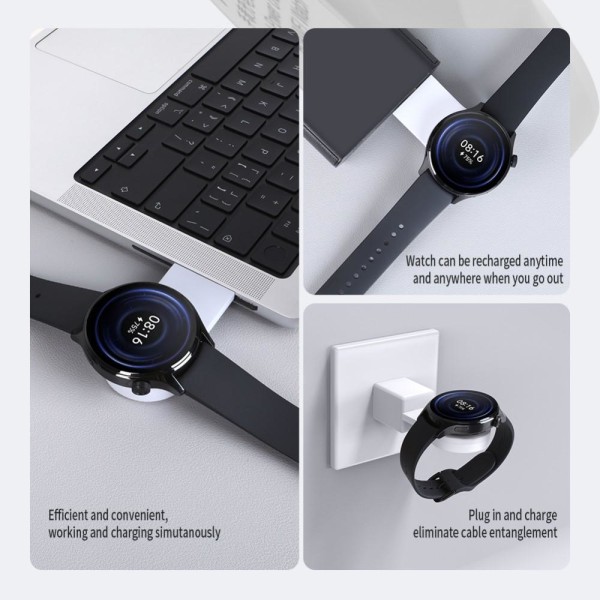 NILLKIN Xiaomi Watch S1 Pro Type-C -pistokkeelle Langaton älykellon lataustelakka White