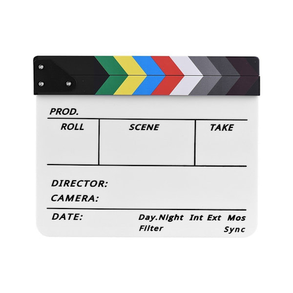 Clapboard Clapping Filmopptak med blyant - farge White
