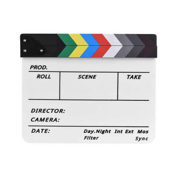 Ohjaajaelokuva Clapboard Movie Cut Scene Clapper Board - Värikäs tikku White