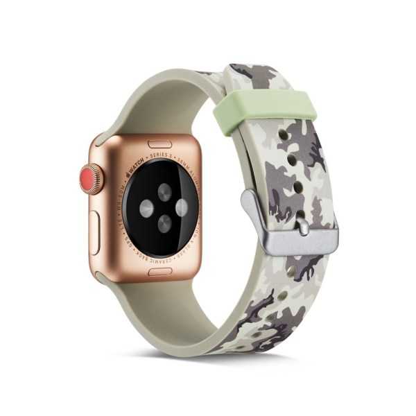 Silicone Watchband for Apple Watch 4 44mm, Series 3 / 2 / 1 42mm - Grey Camoufla Multicolor