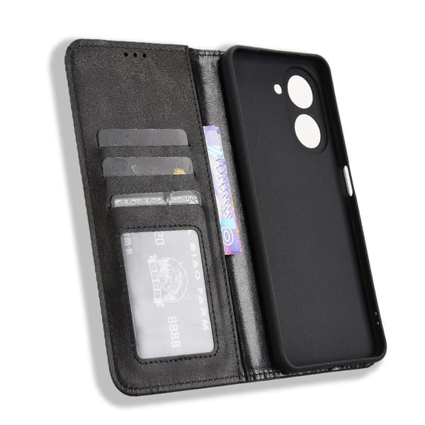 Til Xiaomi Redmi A5 4G Stand Phone Case Fuld Protection Pung Cover - Sort Black