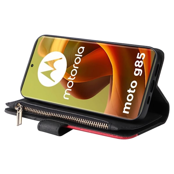 KT Multifunktion Series-5 Til Motorola Moto G85 Telefontaske Black