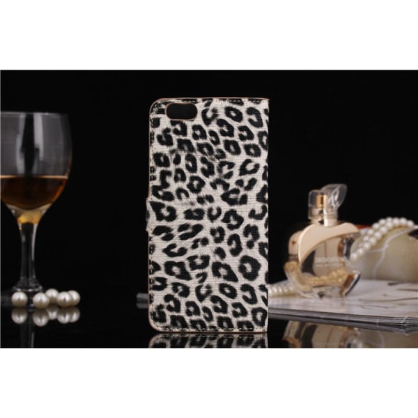 Iphone 6 Plus 5.5" Plånboksfodral / Fodral Leopard Grey