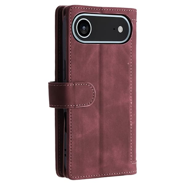 Til iPhone Air Etui med Lynlåslomme og 9 Kortlommer Red