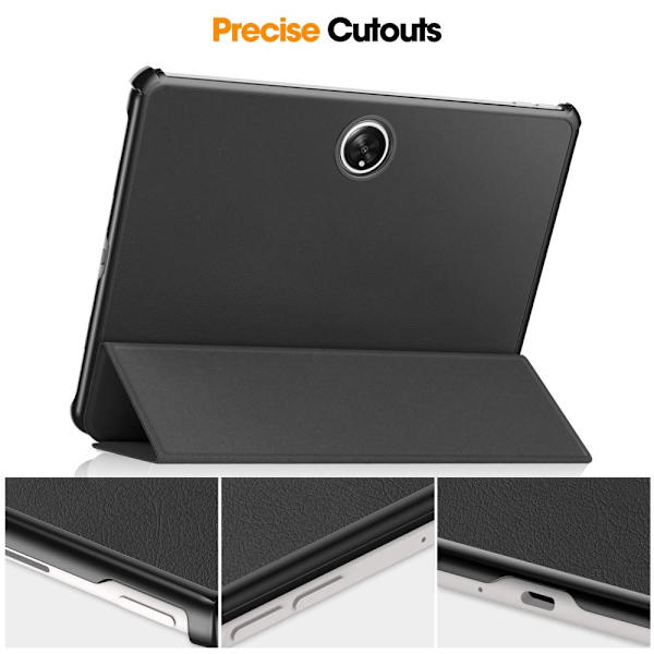 Til OnePlus Pad Tri - fold Stand Wake/Sleep Cover Tabletetui - Sort Black