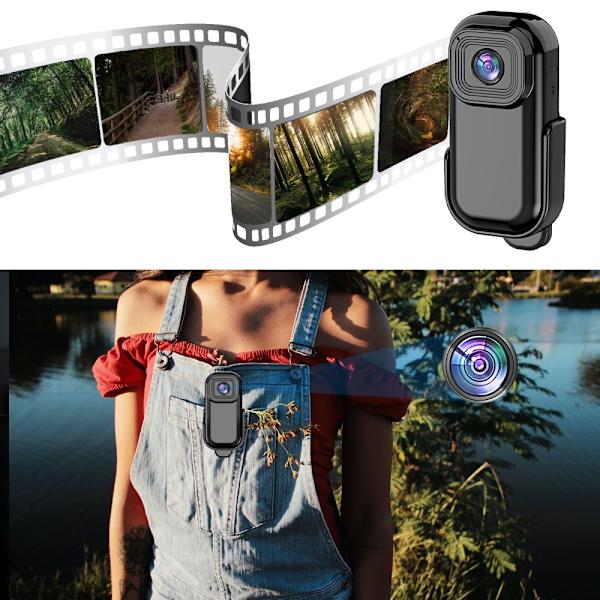 1080P Mini Kamera Action Cam Sport DV Videoopptak Lomme Black