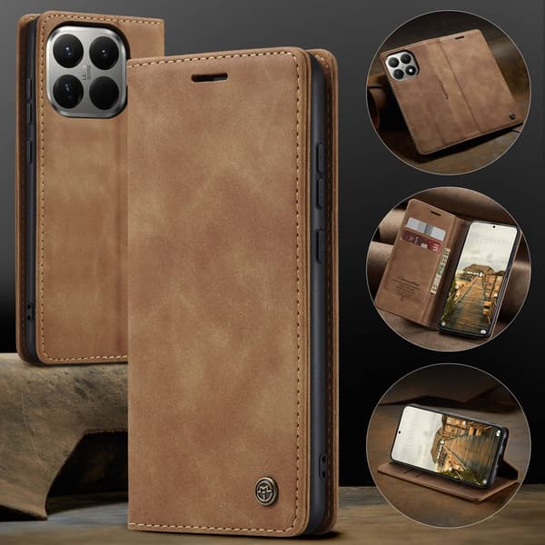 CASEME Retro Lompakkokotelo Xiaomi 15T Pro Brown