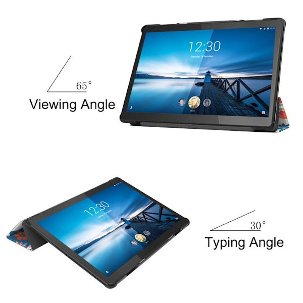 Tri-fold Stand Case for Lenovo Tab M10 FHD REL TB-X605FC - Oil Painting Multicolor