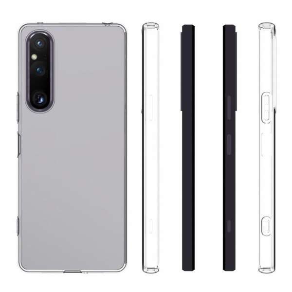 Sony Xperia 1 V Clear Soft TPU Case with Non-slip Inner - Transparent Transparent