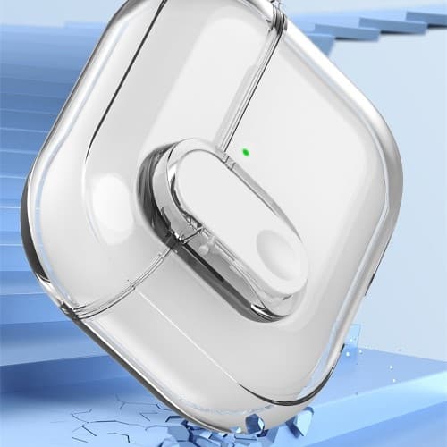 Til AirPods 4 Hovedtelefoner Etui Snap Switch Ice Crystal Clear Shell - Gennemsigtig Transparent