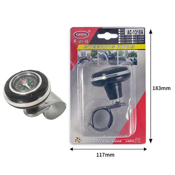 Knop Bil Rat Bil Rat Spinner Knop Kompas Bil Rathåndtag Silver