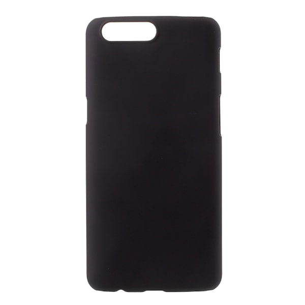 OnePlus 5 Cover Plastskall Gummiert - Sort Black