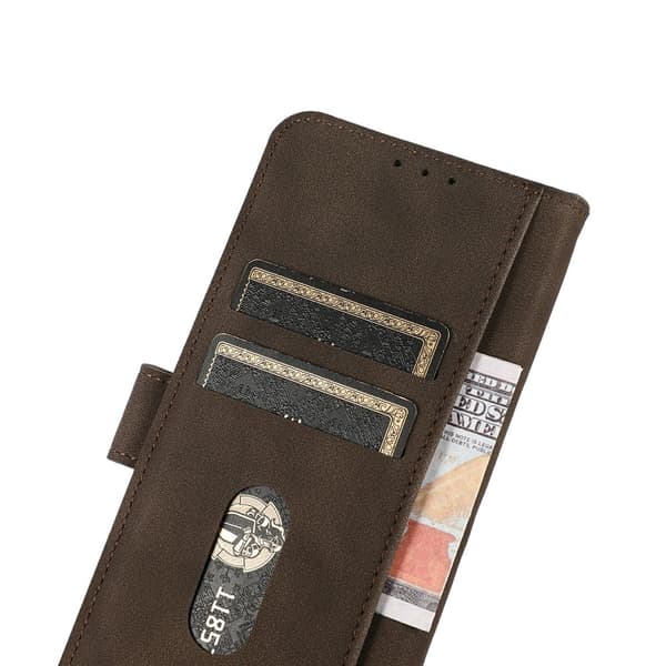KHAZNEH Puhelimen lompakkokotelo jalustalla iPhone 18 Pro Max / 17 Pro Max puhelimille Brown