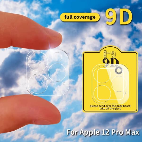 Tempered Glass Camera Lens - iPhone 12 Pro Max Transparent