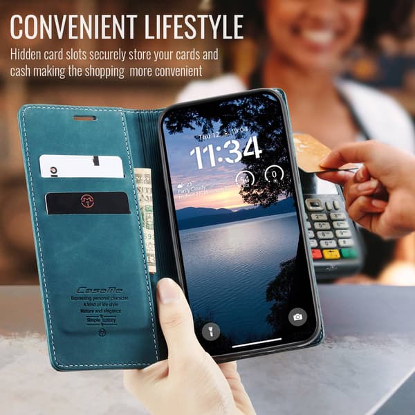CASEME Retro tegnebog taske til iPhone Air Blue