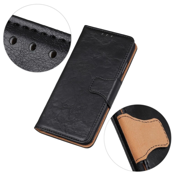 Crazy Horse Wallet Stand Cover til Sony Xperia 5 III - Sort Black