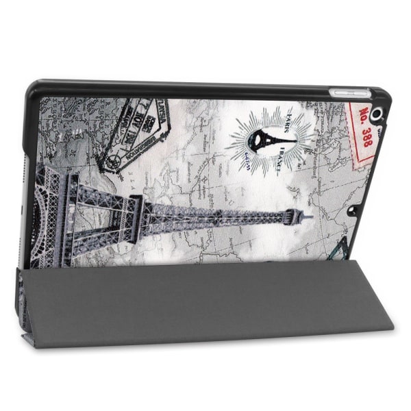 Apple iPad 10.2 Pattern PU kolminkertainen teline -tablettikotelo - Kartta Multicolor