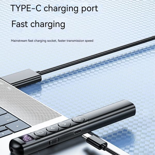 Trådløs fjernbetjening Laser Pointer Powerpoint præsentation Turning Clicker Black