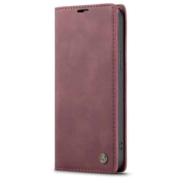 CASEME Retro lompakkokotelo iPhone 13 Prolle - Punainen Red
