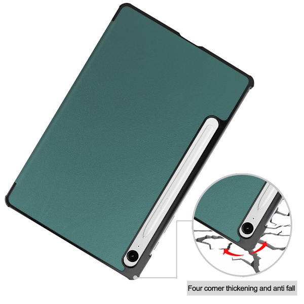 Til Samsung Galaxy Tab S10 Lite / S10 FE / S9 FE Etui med Stander Green