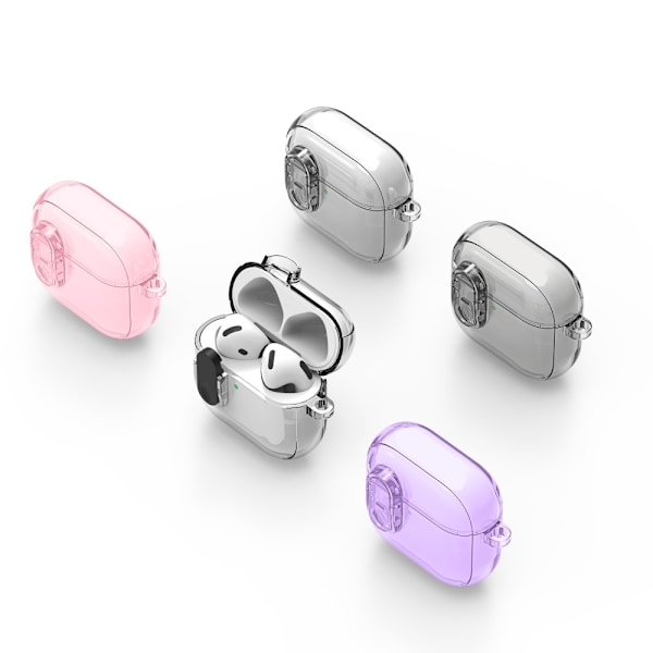 For AirPods 4 Case DUX DUCIS PC+TPU Bluetooth Case / Shell with hook - Transparent Transparent