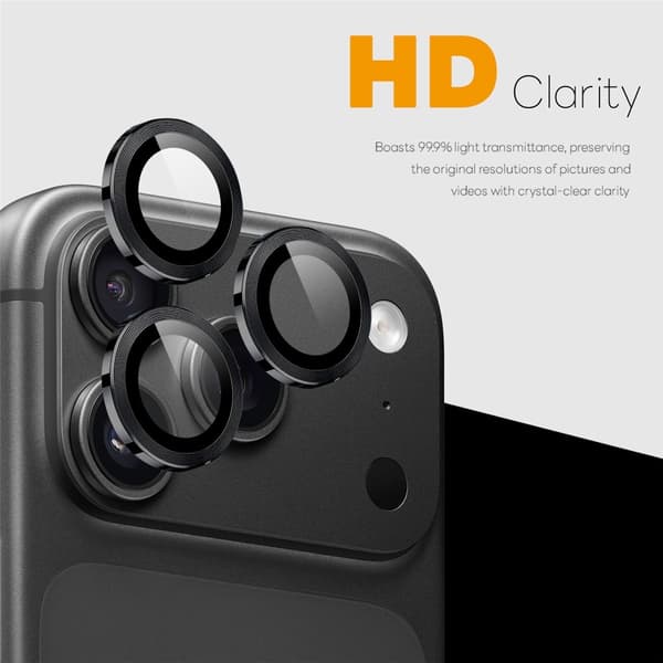 NORTHJO 1 Set Kameran linssuoja iPhone 18 Pro / 18 Pro Max puhelimelle Black