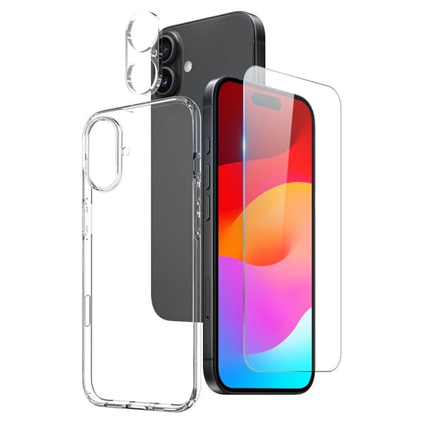 NORTHJO För iPhone 17 TPU Skal + Härdat Glas + Lins Skydd Transparent