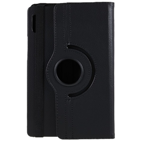 Litchi-etui med roterende stativ for Lenovo Tab M9 Black