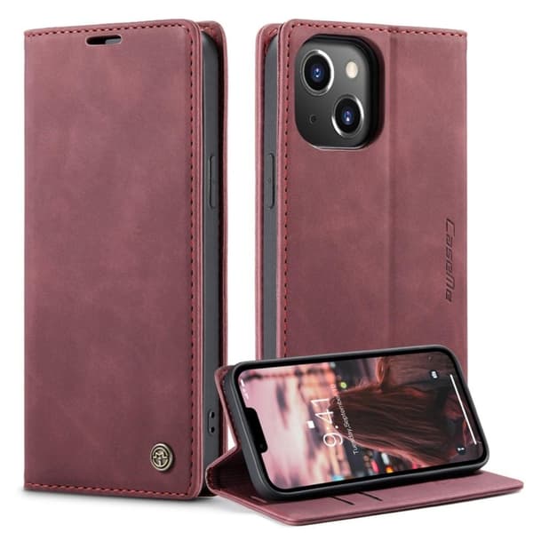 CASEME Plånboksfodral iPhone 14 - Röd Röd