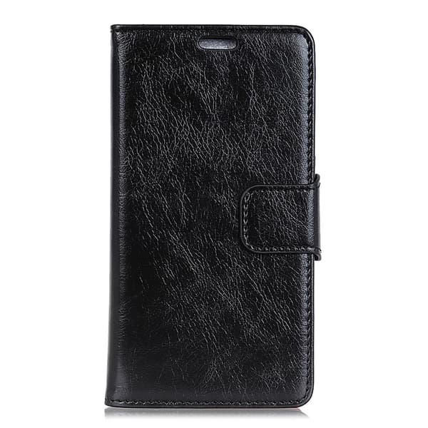 Textured Split Leather Mobile Phone Casing Nokia 5.1 Plus - Musta Black
