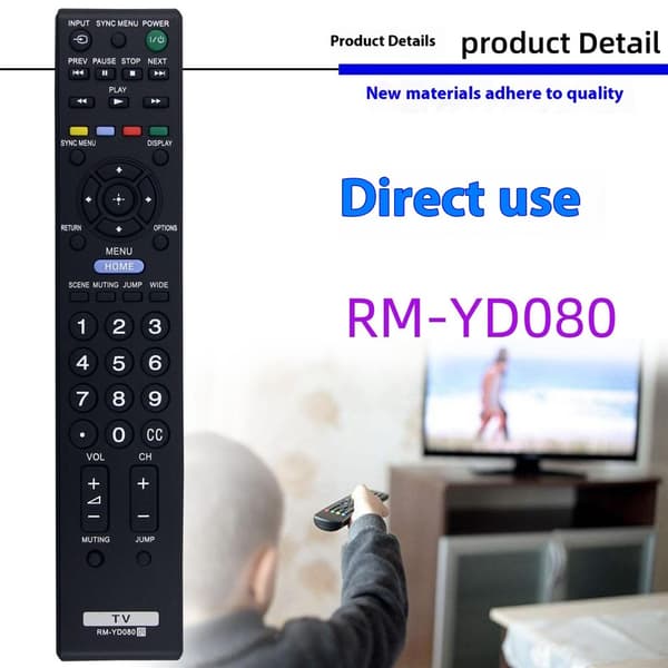 Fjärrkontroll Ersättning för RM-YD080 För Sony TV Svart