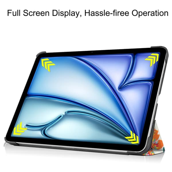 Til iPad Air 11 (2024) Etui Tre - fold Stativ Tablet Cover - Butterflies Multicolor