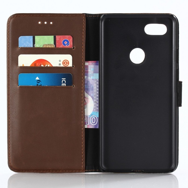 Retro Wallet Mobiltelefon Cover til Google Pixel 3 XL - Kaffe Black