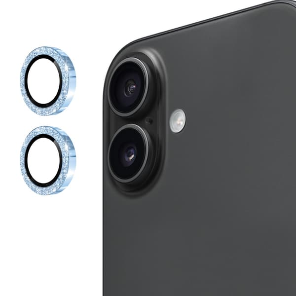 Til iPhone 17 Glitrende Kameralinsebeskytter Blue